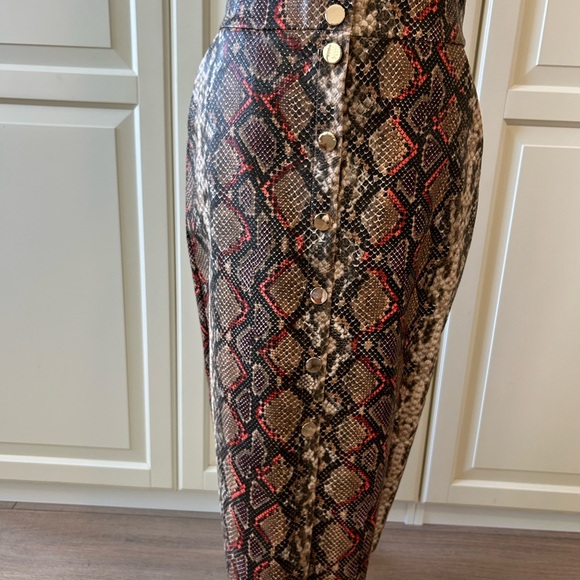 Zara Python-print Faux Leather Skirt Size M - Picture 2 of 6